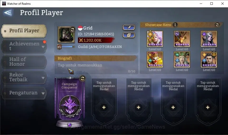 Watcher of Realms Accounts GLOBAL 60x|Lv 45|1,2M Power|13K Gems+32 AS|1 Lord[ image 2