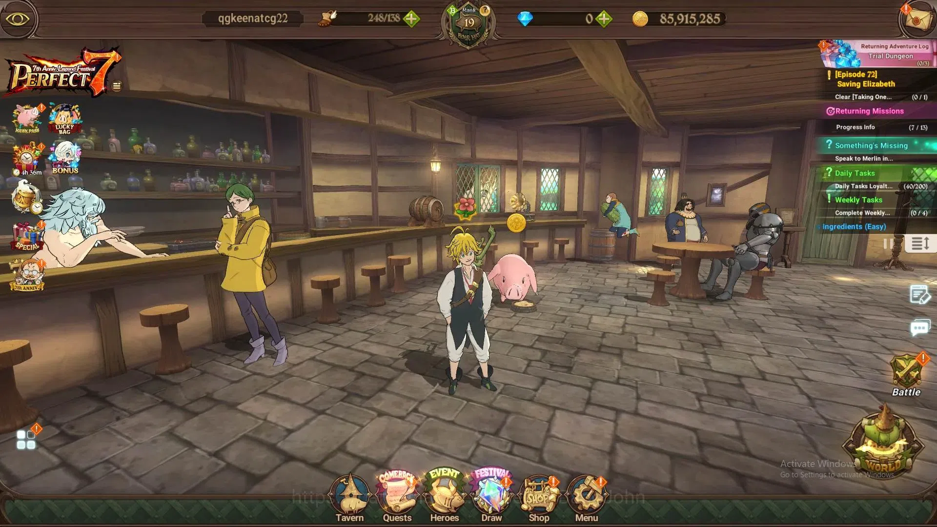 The Seven Deadly Sins: Grand Cross Accounts ASIA | 1.76M CC |1 LR+7 UR|LR P Elizabeth 2/6|UR N image 1