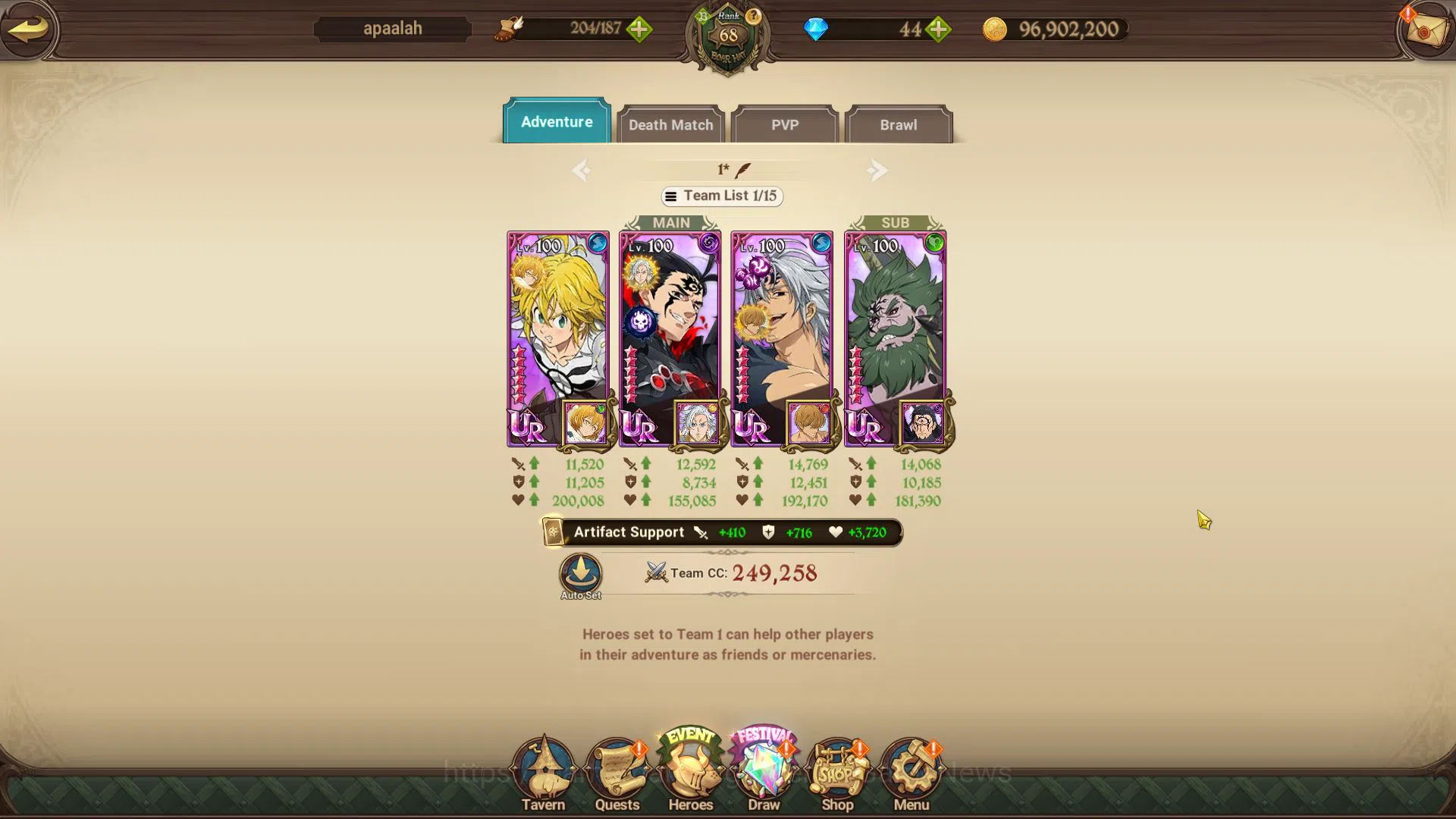 The Seven Deadly Sins: Grand Cross Accounts Asia|4,7M CC|102  LS|2 LR+7 UR+Many Collab|Gowther image 11