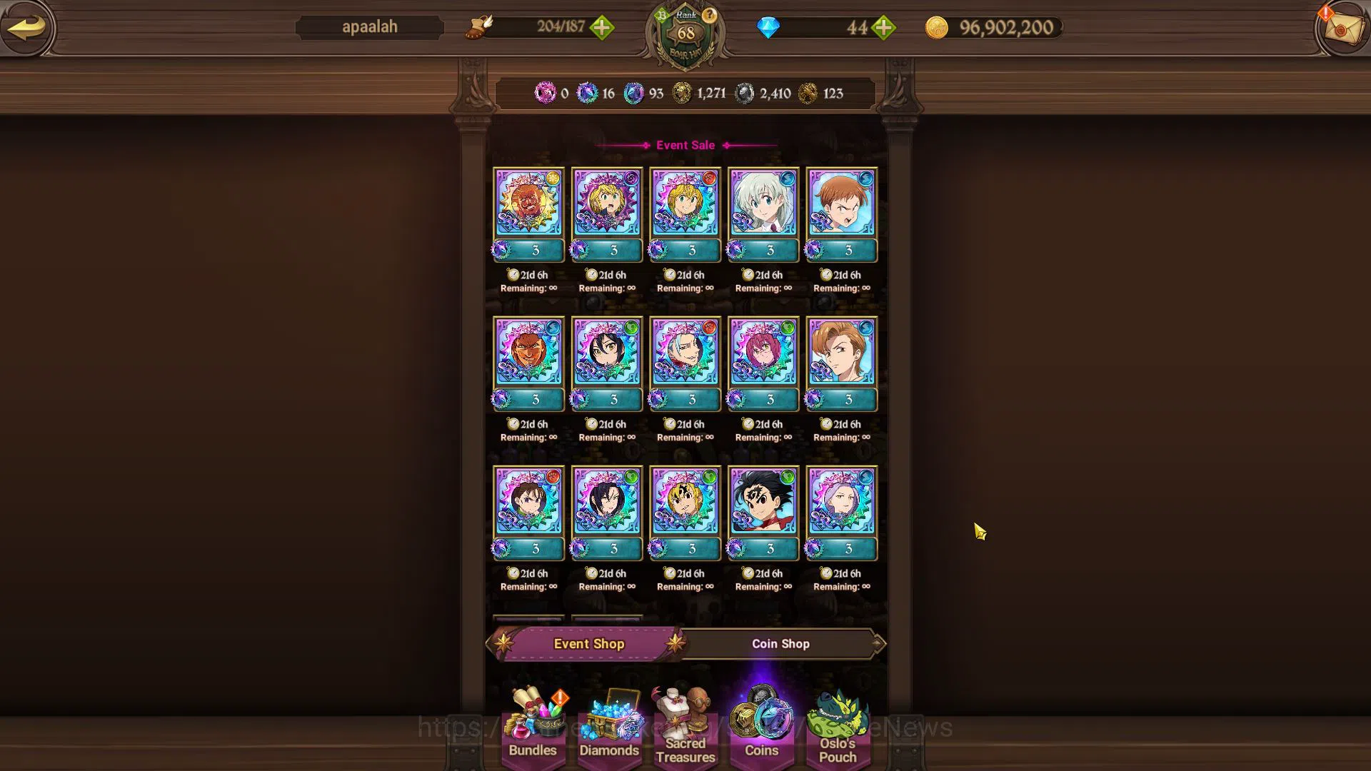 The Seven Deadly Sins: Grand Cross Accounts Asia|4,7M CC|102  LS|2 LR+7 UR+Many Collab|Gowther image 14