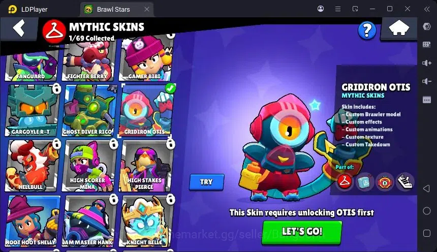 Brawl Stars Accounts Trophy 329|7 Brawler|2 Hypercharge(Elprimo,Edgar)|1Mythic(Otis),3Epic(Edgar,Shelly D,S Shelly)|Proteck 11