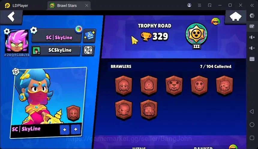Brawl Stars Accounts Trophy 329|7 Brawler|2 Hypercharge(Elprimo,Edgar)|1Mythic(Otis),3Epic(Edgar,Shelly D,S Shelly)|Proteck 2