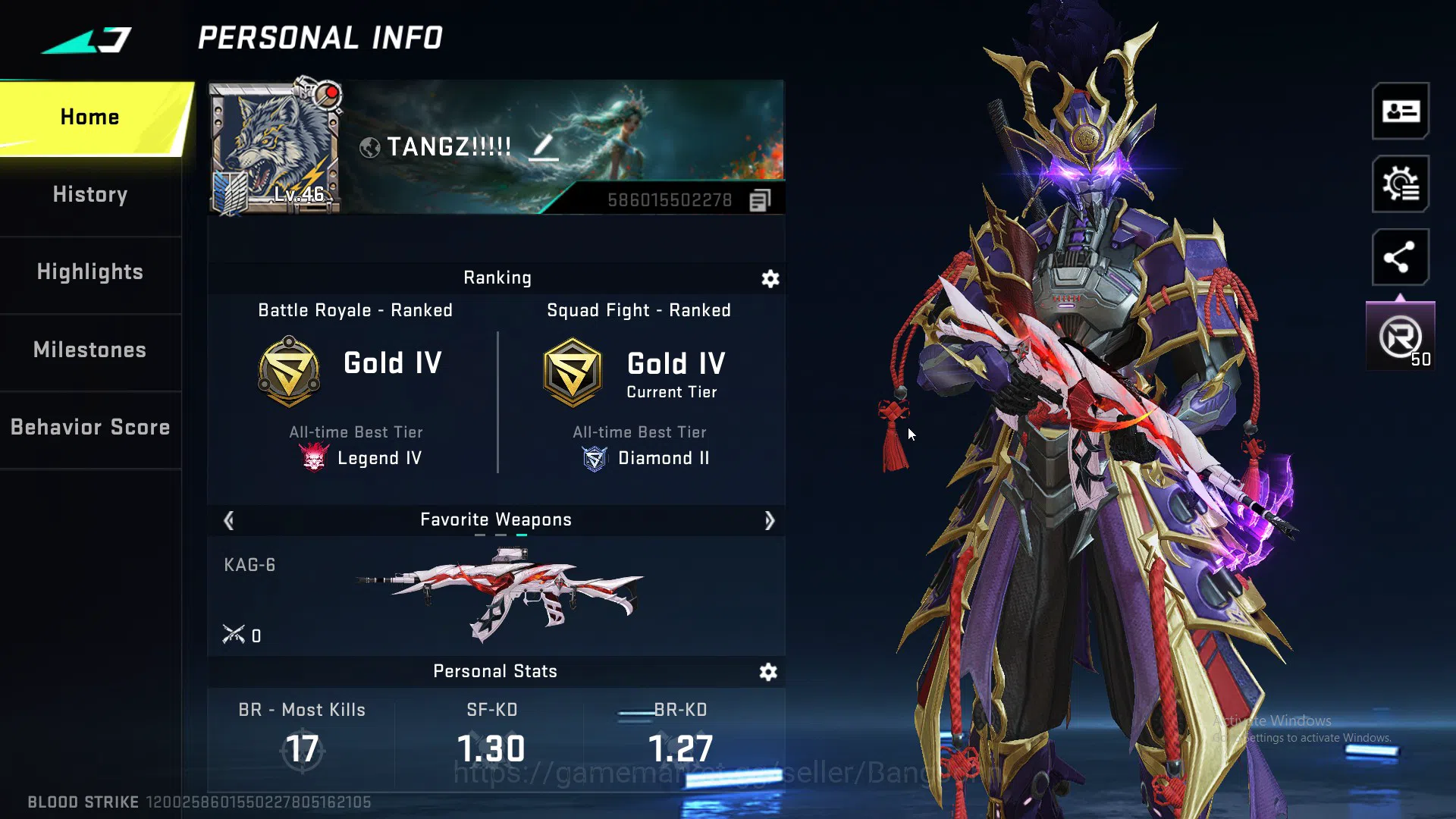 Blood Strike Accounts ASIA| AOT KAG-6 | 7 ULTRA GUN | 11 LEGENDARY GUN | image 1