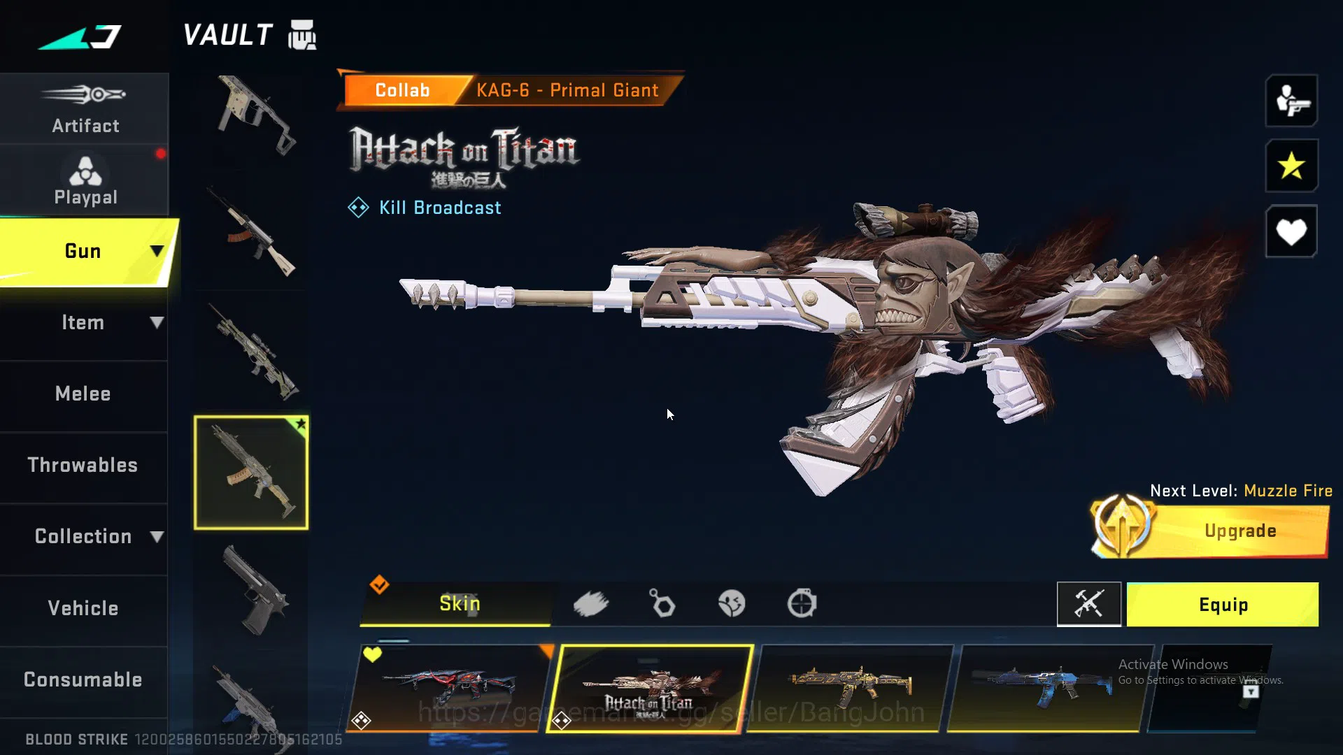 Blood Strike Accounts ASIA| AOT KAG-6 | 7 ULTRA GUN | 11 LEGENDARY GUN | image 9