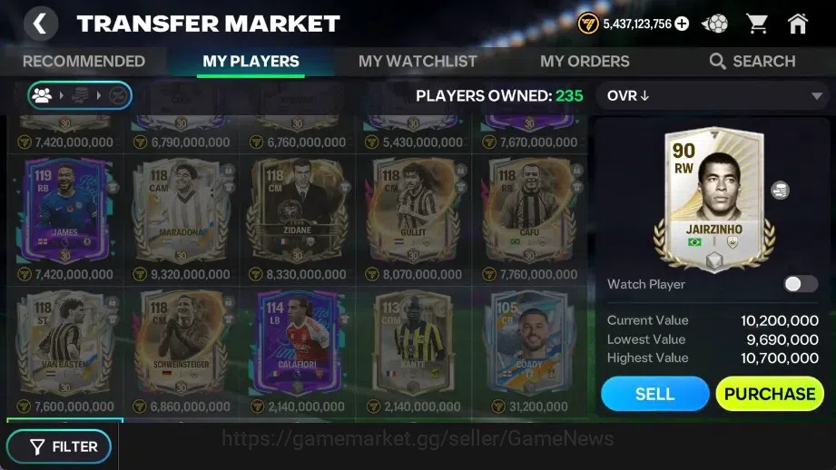 EA SPORTS FC Mobile Accounts 5,4 B Coins + 17k Gems|Cech Festive EVO, Vieira Fe image 3