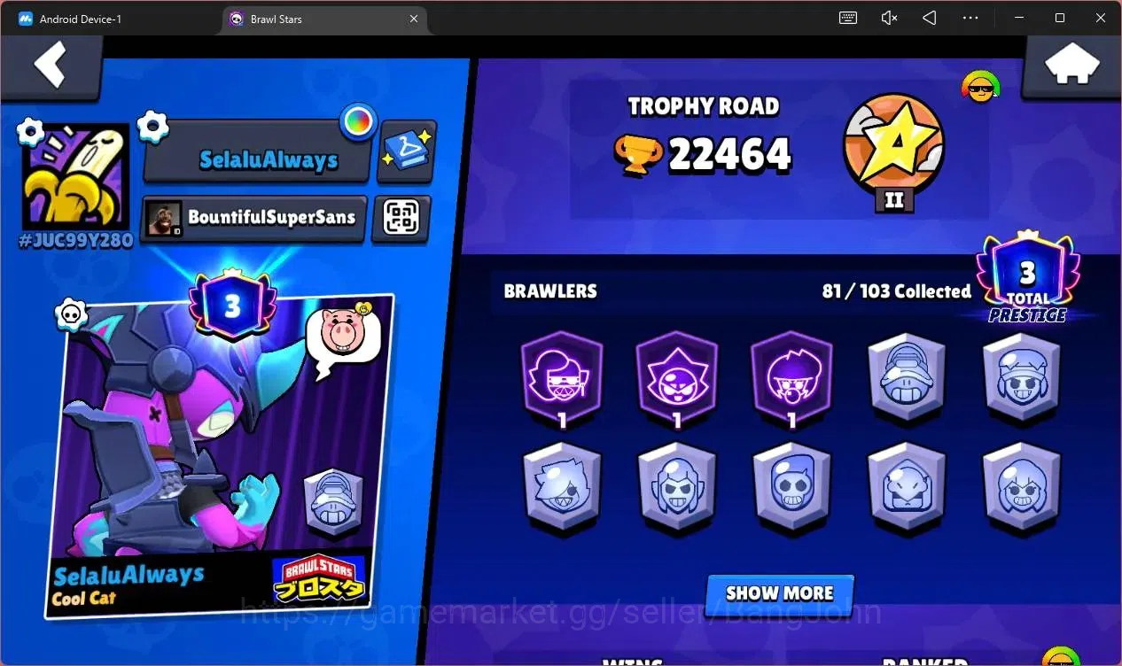 Brawl Stars Accounts Global |22464 Thropy|81 Brawler|6 Max Lv Hyperchar image 2
