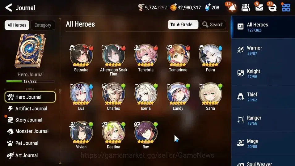 Epic Seven Accounts GLOBAL UnVerif|New Era|6 ML(AB Vildred,LH Cermia,S image 7