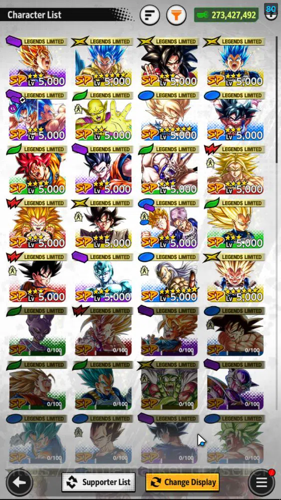 Dragon Ball Legends Accounts Mid-Tier 273M Total Power|LV156|3 UL+ 20 LL|SS God SS Gogeta,SS 4 Vegeta,SS 5