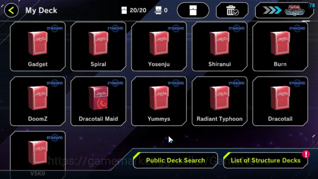 Yu-Gi-Oh! Master Duel Accounts Lv 18 | 20 Deck |RadiantTyphoon,VSK9,Dracotail,Dra image 3