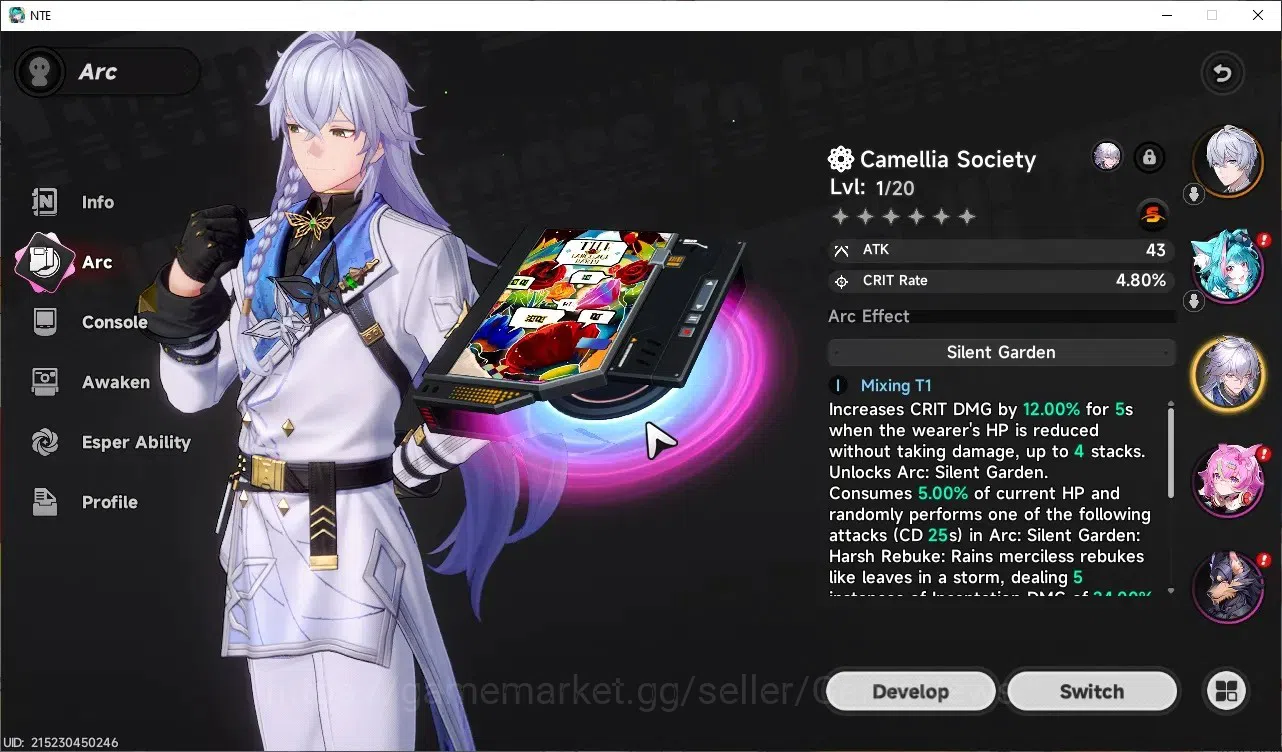 Neverness to Everness Accounts GLOBAL NA|HL 3|1 SSR| Baicang + Sign |2 SSR Selector On|5 SR|Orchid Breeze Glider+Hotori 2