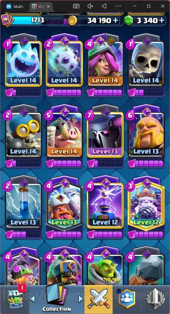 Clash Royale Accounts Mobile|CL 1713|KTL 16|Trophy 12266|121 Cards|11 Ma image 11