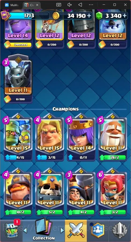 Clash Royale Accounts Mobile|CL 1713|KTL 16|Trophy 12266|121 Cards|11 Ma image 14