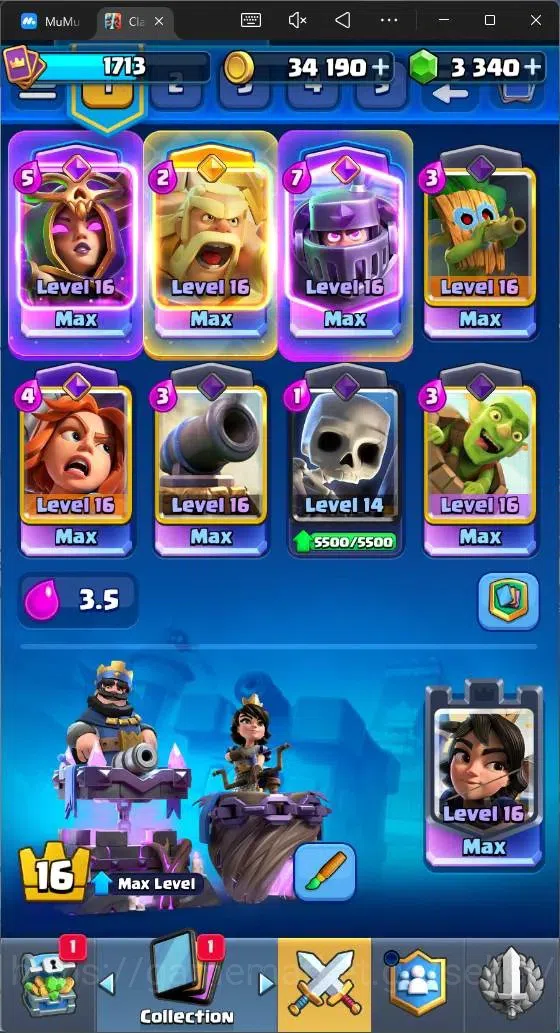 Clash Royale Accounts Mobile|CL 1713|KTL 16|Trophy 12266|121 Cards|11 Ma image 6