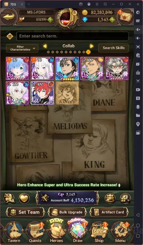 The Seven Deadly Sins: Grand Cross Accounts Endgame ASIA|4.1M Power|1343 DM|103 LS|UR NSalos 2/6,Menor 1/6,ODK 2/6 4