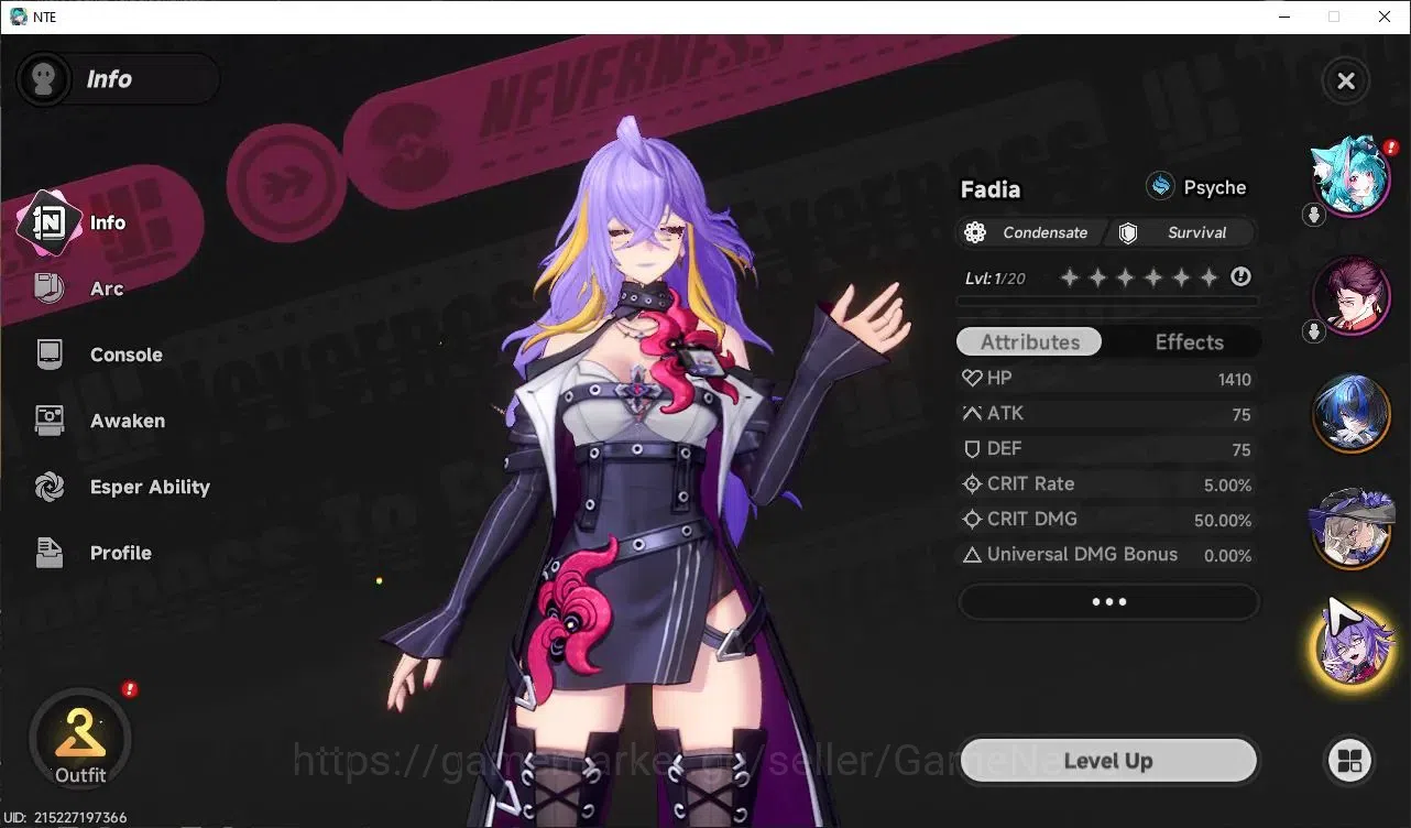 Neverness to Everness Accounts Global EU |HL 3| 3 SSR Daffodil, Jiuyuan, Fadia |6 image 3