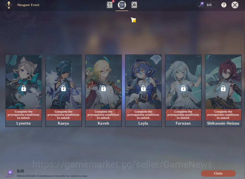 Genshin Impact Accounts Mid Game ASIA|AR55|PreamTeam Flins|4Limited+34(*4Character)|Innefa,Yelan,Varesa|1Skin|McFeMale|Take 16