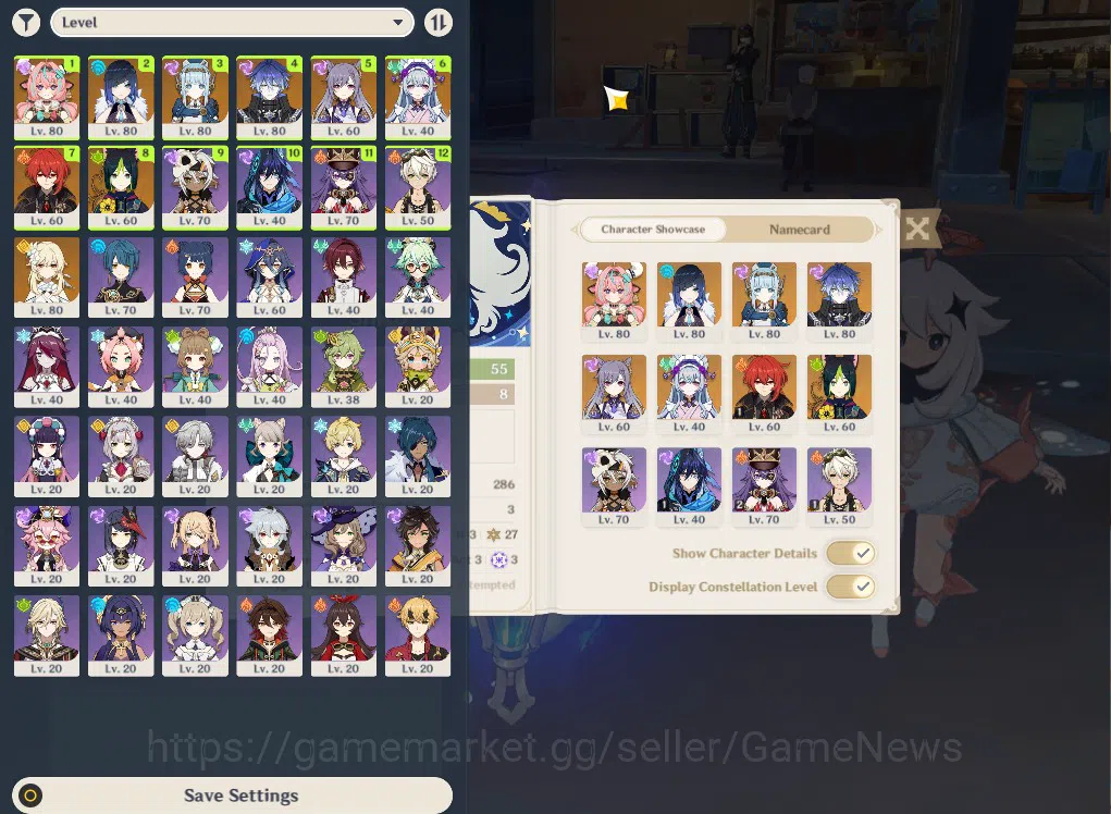 Genshin Impact Accounts Mid Game ASIA|AR55|PreamTeam Flins|4Limited+34(*4Character)|Innefa,Yelan,Varesa|1Skin|McFeMale|Take 2