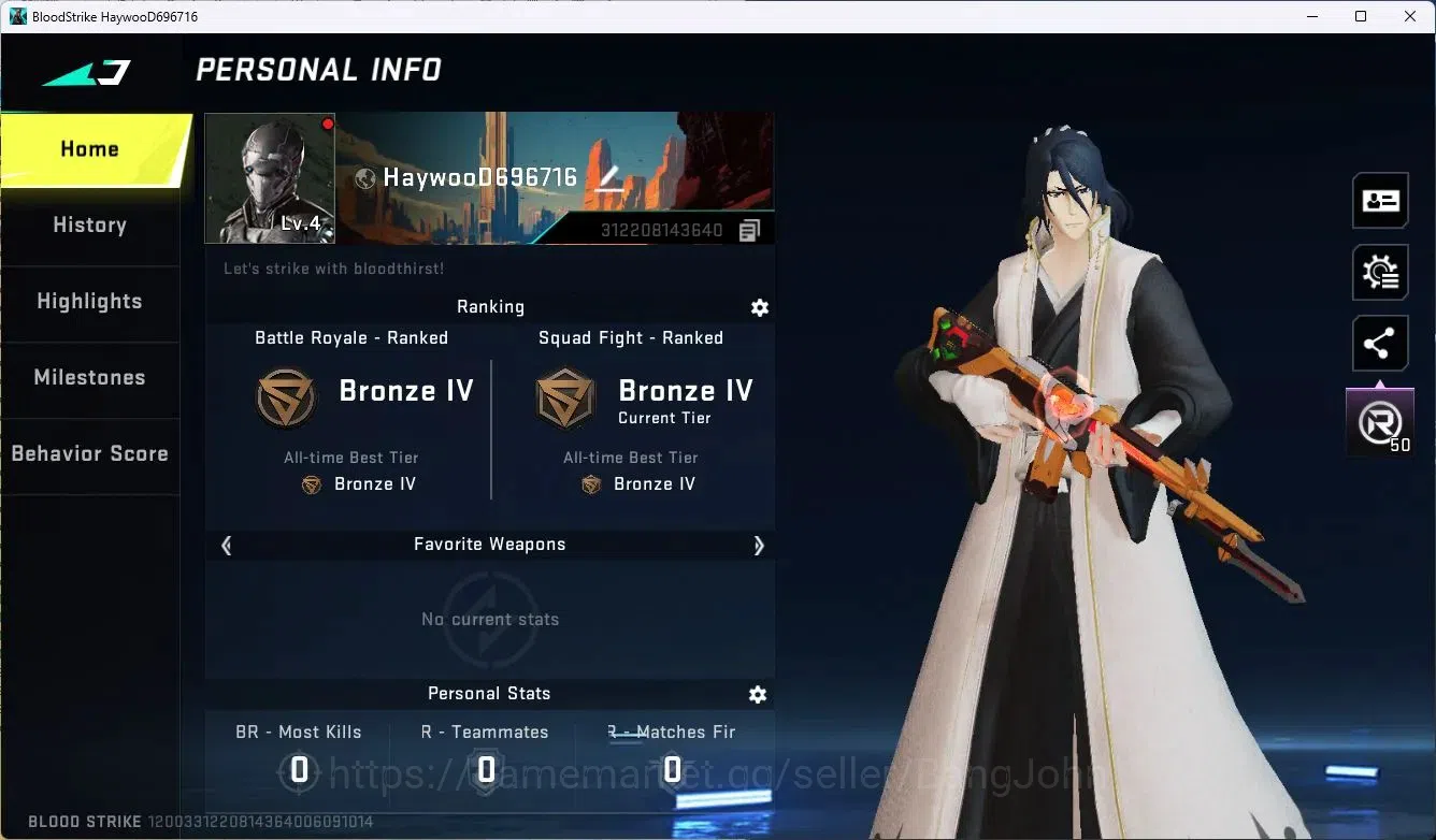 Blood Strike Accounts ASIA|Collab MCX - EVA-00|1 Legendary Gun|Collab Et image 1