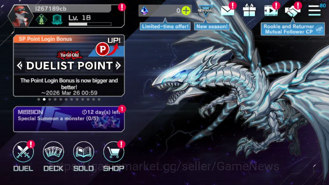 Yu-Gi-Oh! Master Duel Mid-Level Lv 18 | 20 Deck | RadiantTyphoon,VSK9,Dracotail,Yu image 1