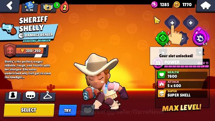 Brawl Stars Accounts 1014 Trophy|15 Brawlers 3 Max Lvl [Rico,Tick,Shelly]|1 Epic Skin [Dr Edgar] 1 SR [Sherif Shelly]|60 10