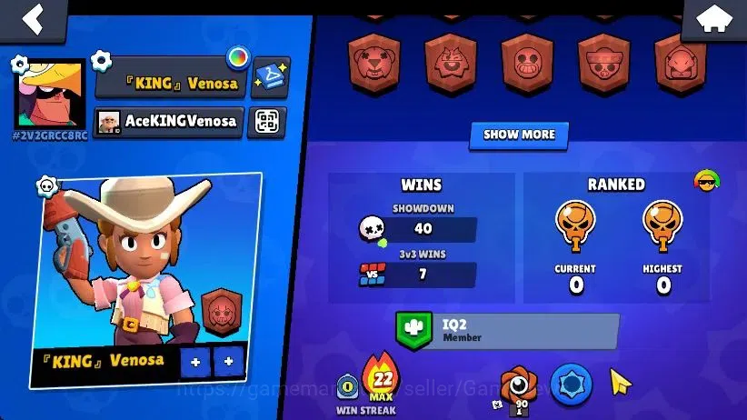 Brawl Stars Accounts 1014 Trophy|15 Brawlers 3 Max Lvl [Rico,Tick,Shelly]|1 Epic Skin [Dr Edgar] 1 SR [Sherif Shelly]|60 2