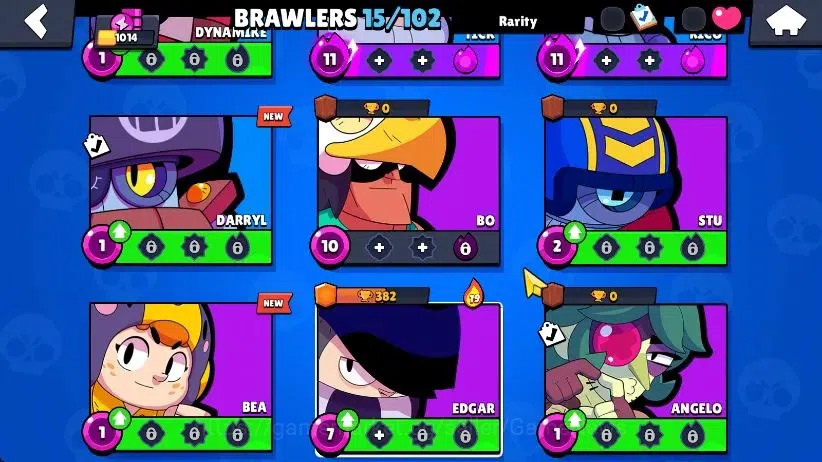 Brawl Stars Accounts 1014 Trophy|15 Brawlers 3 Max Lvl [Rico,Tick,Shelly]|1 Epic Skin [Dr Edgar] 1 SR [Sherif Shelly]|60 4
