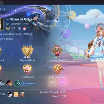 Mobile Legends: Bang Bang Accounts Collector Global|Hero 103|Skin 193|Expert|Sanrio Floryn|5-STAR Angela|CC Natalia|9th
