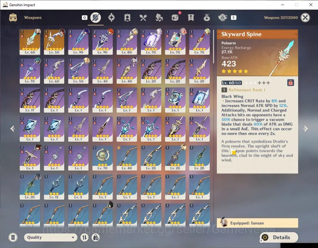 Genshin Impact Accounts ASIA|AR 55|5 Limited + 2 (5* Weapon)|Mavuika PremT image 3