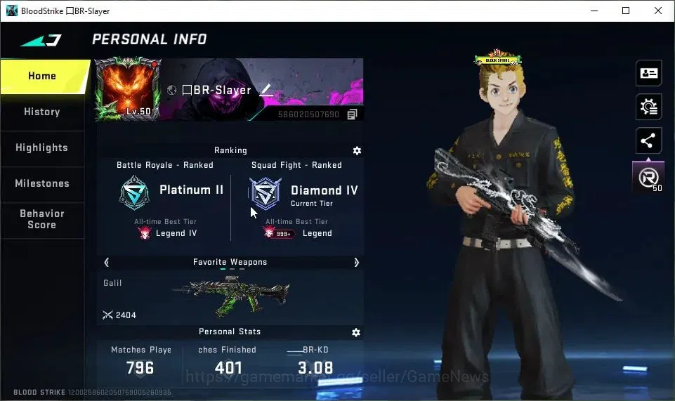 Blood Strike Accounts ASIA|8 ETERNAL[NOVA,Galil Lv2,Uzi Lv3,AUG Lv3,M700 image 2