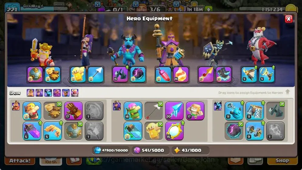 Clash of Clans Accounts Global |TH 18-BH 10|LVL 221| AQ 65 ,MP 41 ,GW 38 , image 10