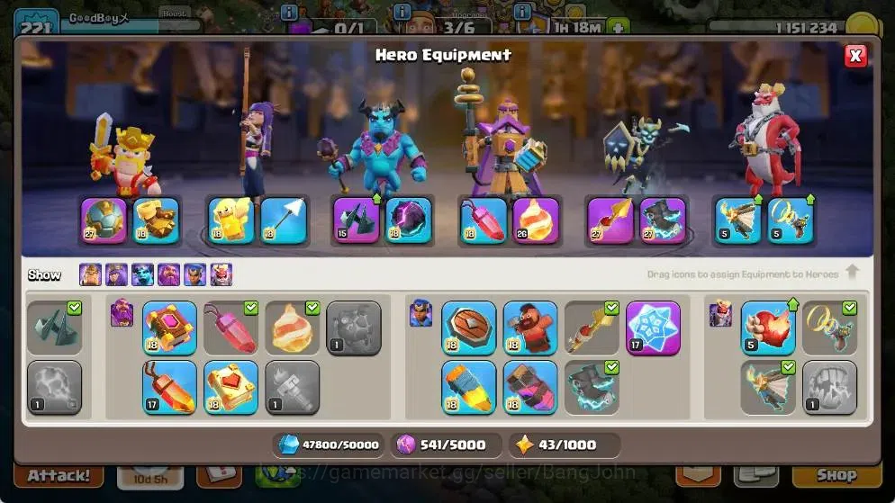 Clash of Clans Accounts Global |TH 18-BH 10|LVL 221| AQ 65 ,MP 41 ,GW 38 , image 11