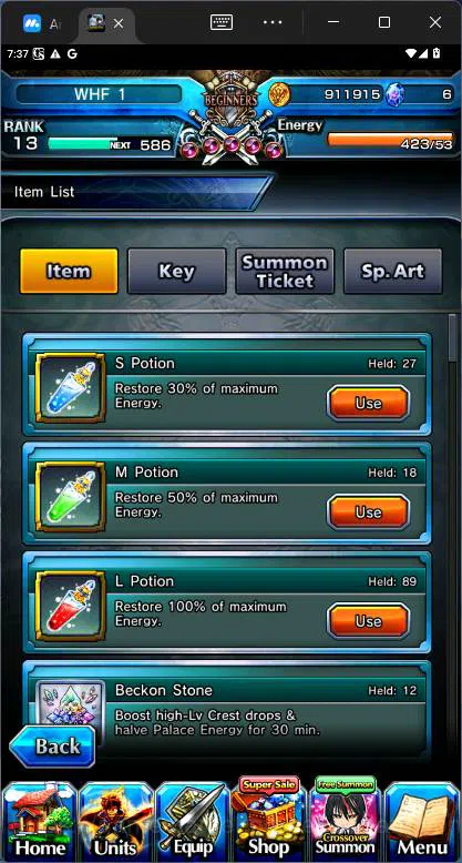 Grand Summoners Accounts Others GLOBAL|6 Ascend|Rank 13|,WH Fen, Chloe, Summer Miyu, Saber Alter, HM Miranda, Miyu etc|Check 3
