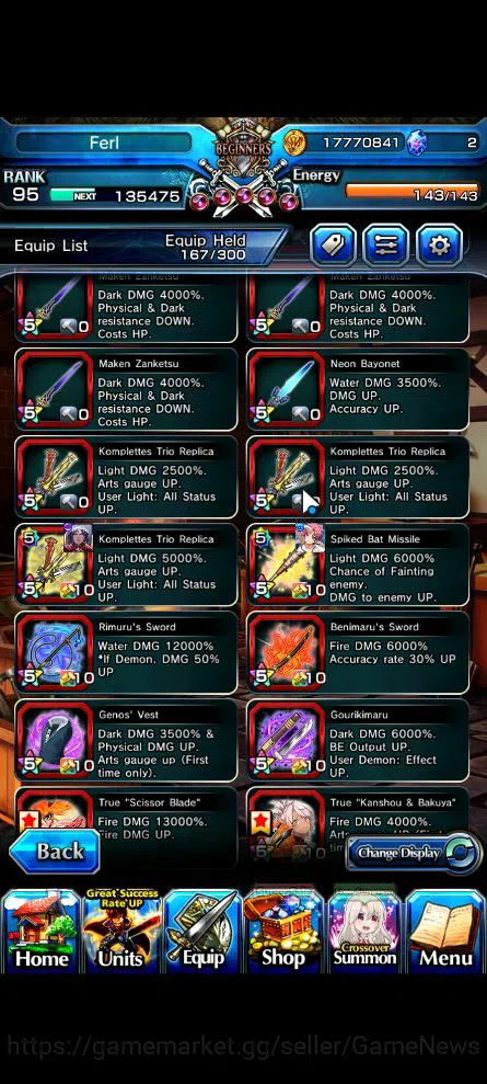 Grand Summoners Accounts Mid-Game Global|Rank 95|15 Ascend|ChloeTW,Pinnacle IsliidTW,DL RimuruTW,Oikatzo,Pencilgon,SS 13