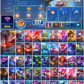 Mobile Legends: Bang Bang Accounts #4288 227 Skins | Vale Gaara (NARUTO) | Granger Thunder Ascendant (M7) | P.ACE Fanny (9th