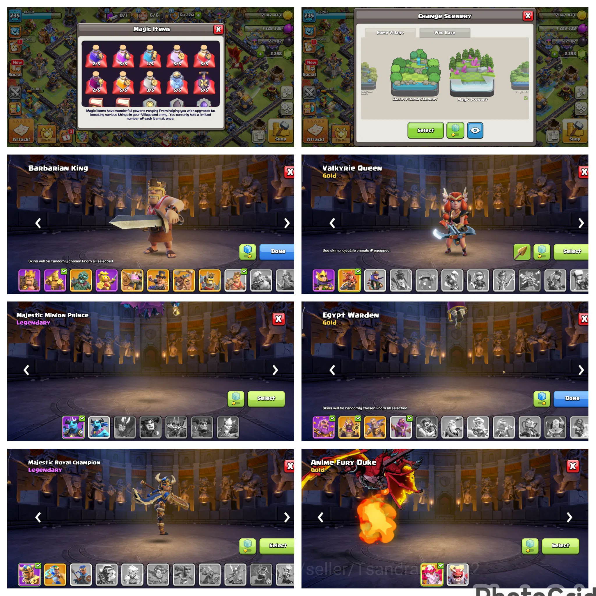 Clash of Clans Accounts High-End FLASH SALE 18 LVL 235 DEFENSE MAX EX LEGEND LEAGUE|4 HERO MAXED|EPIC MANY MAX|WALL MAXED|NC 4