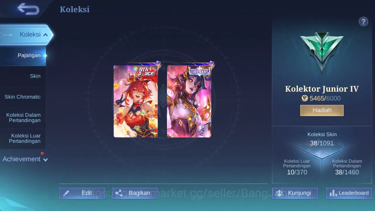 Mobile Legends: Bang Bang Accounts hero 56, skin 38| Eudora covenant, fanny pace, sum image 2