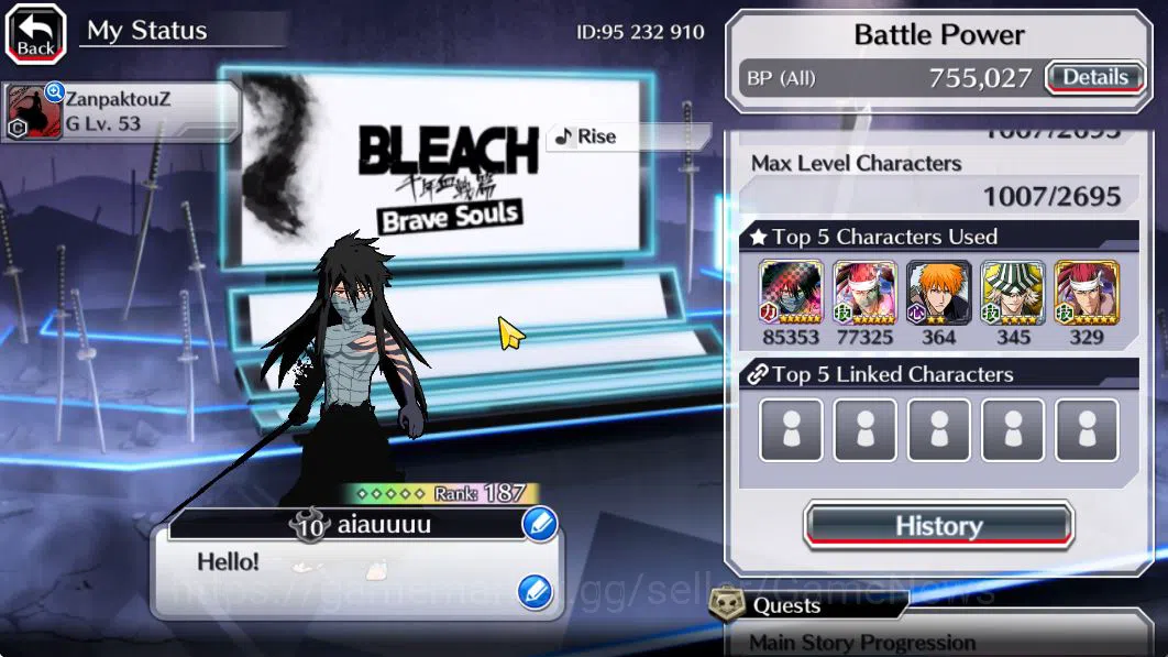 Bleach: Brave Souls Accounts [GLOBAL]51K Orb|Ichigo 10th Aniv,9th Aniv[Kenpachi image 3
