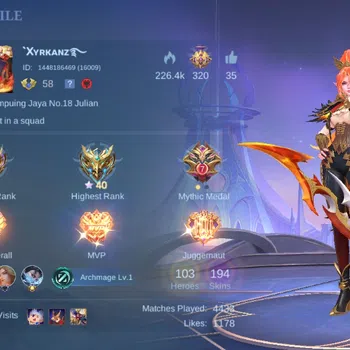 Mobile Legends: Bang Bang Accounts Others Global|Skin 194|Expert|KOF Karina,LBox Eudora,Collector Natalia,Blazing