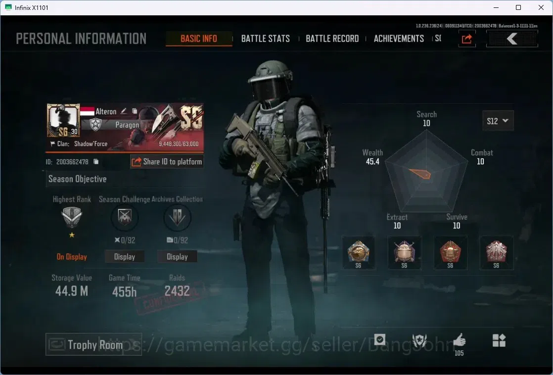 Arena Breakout Accounts Mobile | LV 30 | SV 44.9 M | CV 11.4 M | SCAR L sk image 1