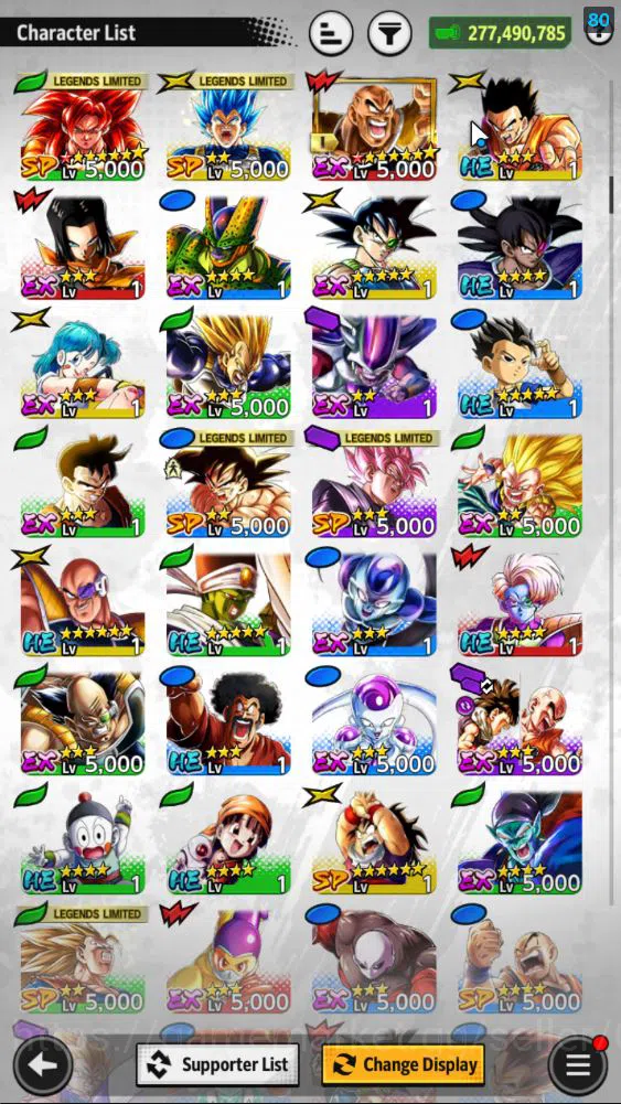 Dragon Ball Legends Accounts 277M Total Power|LV 158|1LR+3UL+16LL|SS 3 Goku(Min image 8