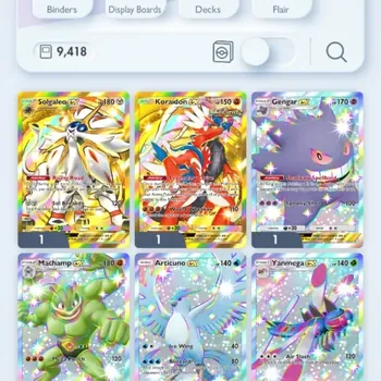 Pokémon TCG Pocket Accounts High-Level EN|9,4k Cards|270+ EX|2 Crown (Solgaleo,Koraidon) 31 Shiny|Mega Deck