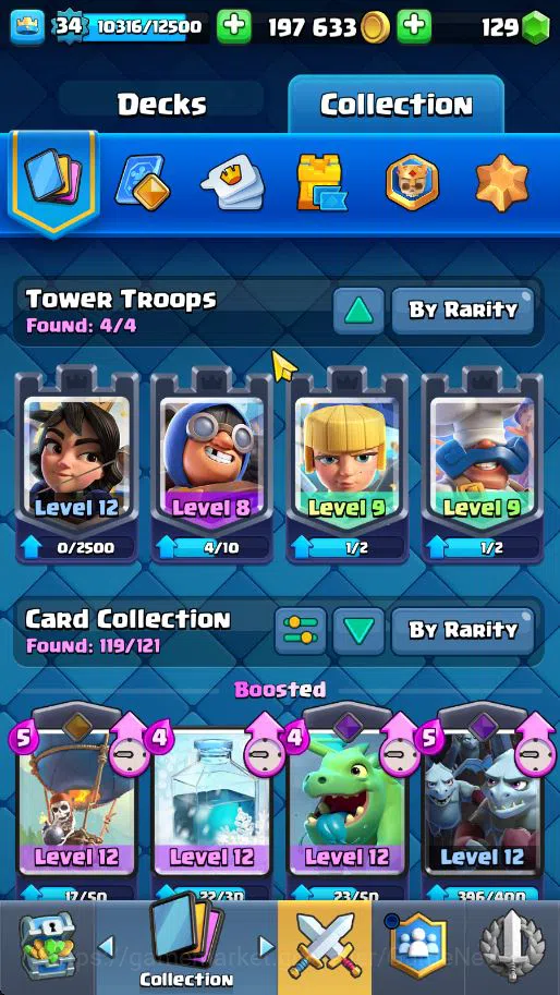 Clash Royale Accounts Lv 34|Trophy 7320|KTL 12|Total Card 119|3 Hero 7 E image 17
