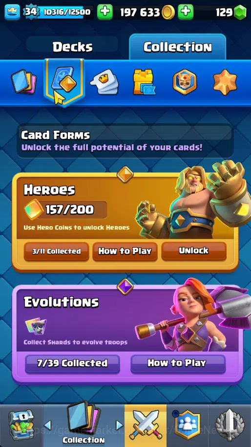 Clash Royale Accounts Lv 34|Trophy 7320|KTL 12|Total Card 119|3 Hero 7 E image 8