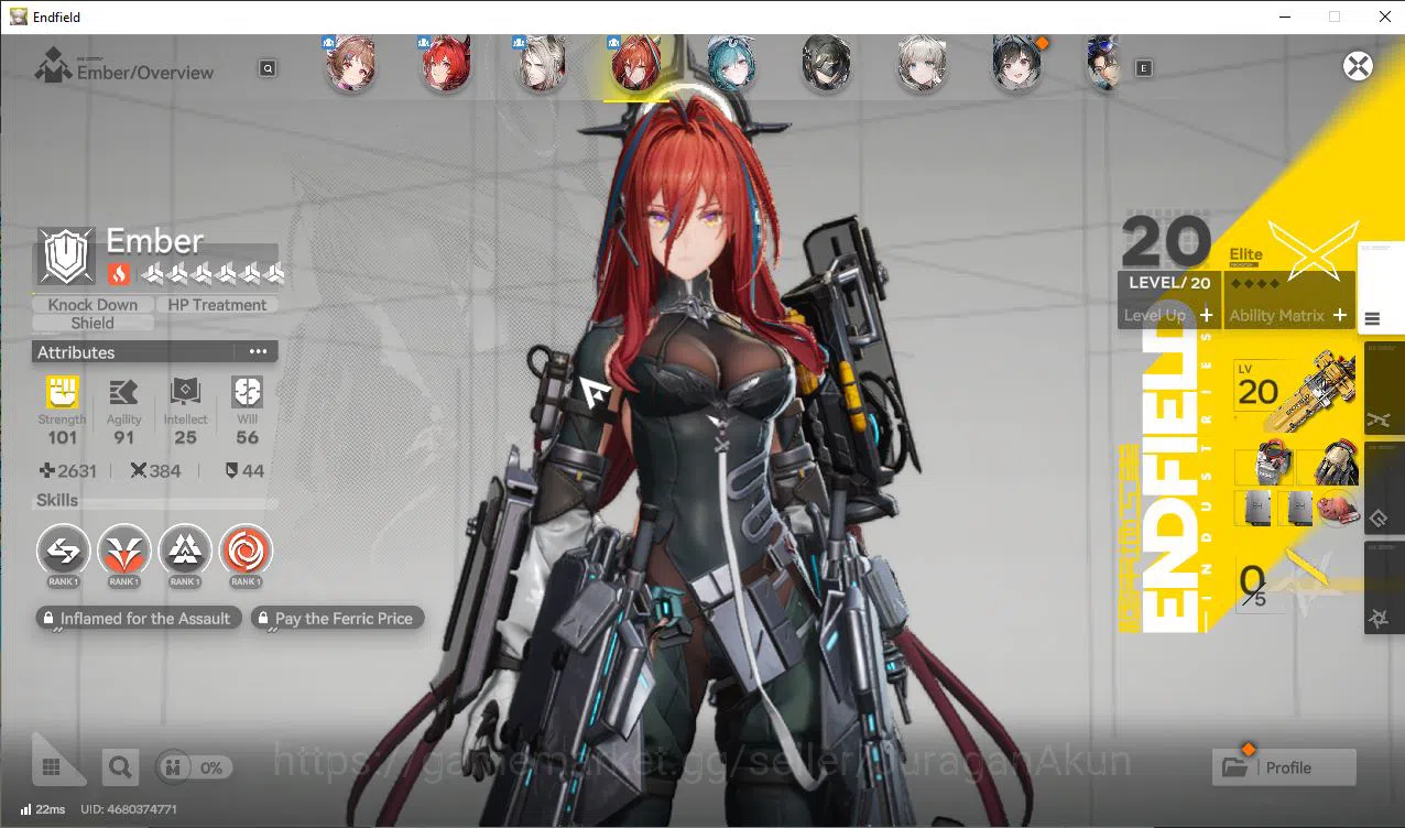 Arknights: Endfield Accounts ASIA LV11|Meta SSR Laevatain,Pogranichnik,Amber, Ardelia+Other SR Char|3 SSR Weap+10 SR 5
