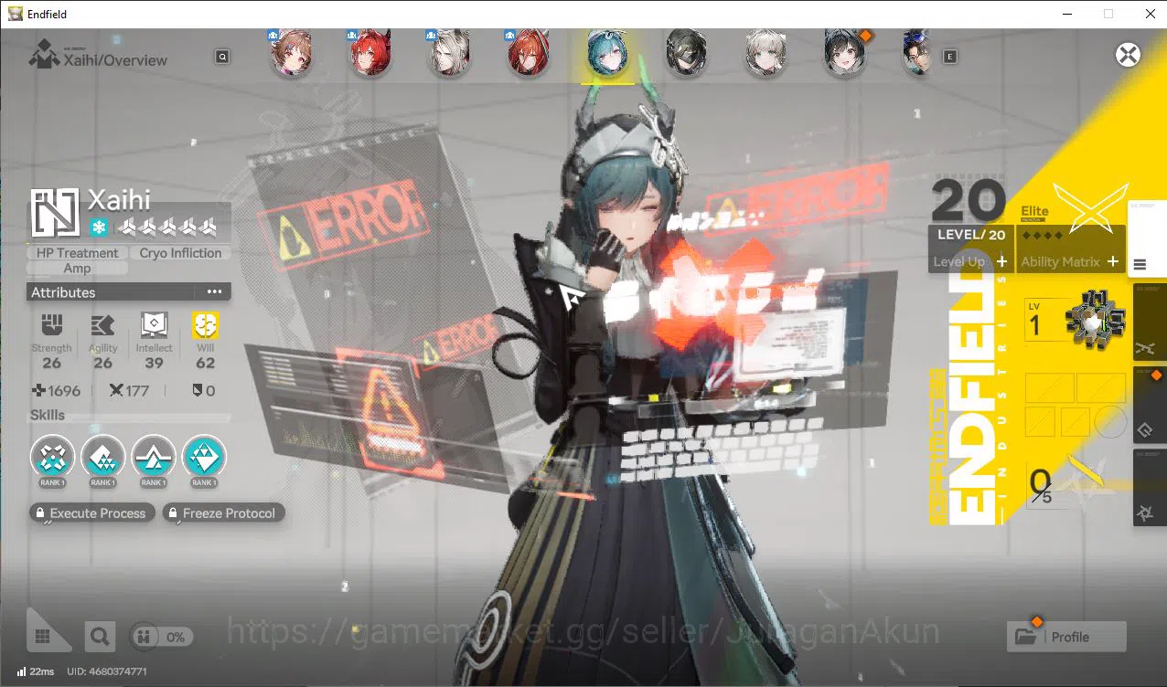 Arknights: Endfield Accounts ASIA LV11|Meta SSR Laevatain,Pogranichnik,Amber, Ardelia+Other SR Char|3 SSR Weap+10 SR 7