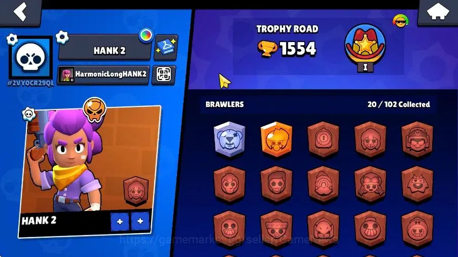Brawl Stars Accounts 1554 Trophy|4K Bling|20 Brawlers 1 Max Lvl|4 Epic  image 2