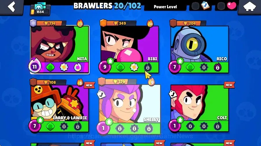 Brawl Stars Accounts 1554 Trophy|4K Bling|20 Brawlers 1 Max Lvl|4 Epic  image 5