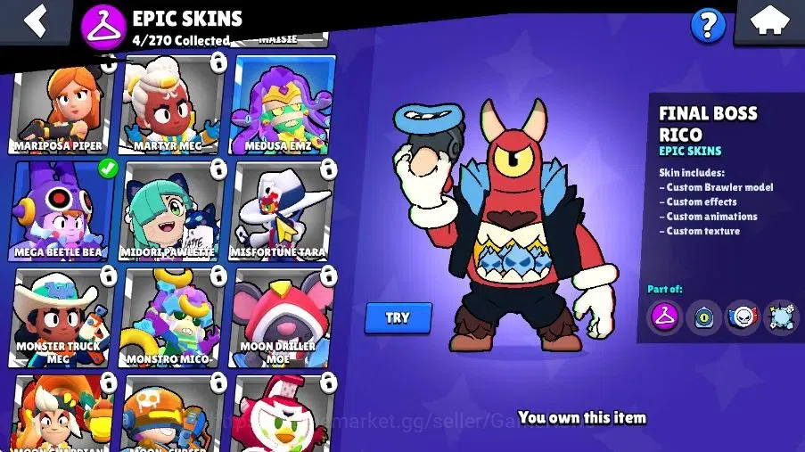 Brawl Stars Accounts 1554 Trophy|4K Bling|20 Brawlers 1 Max Lvl|4 Epic  image 9