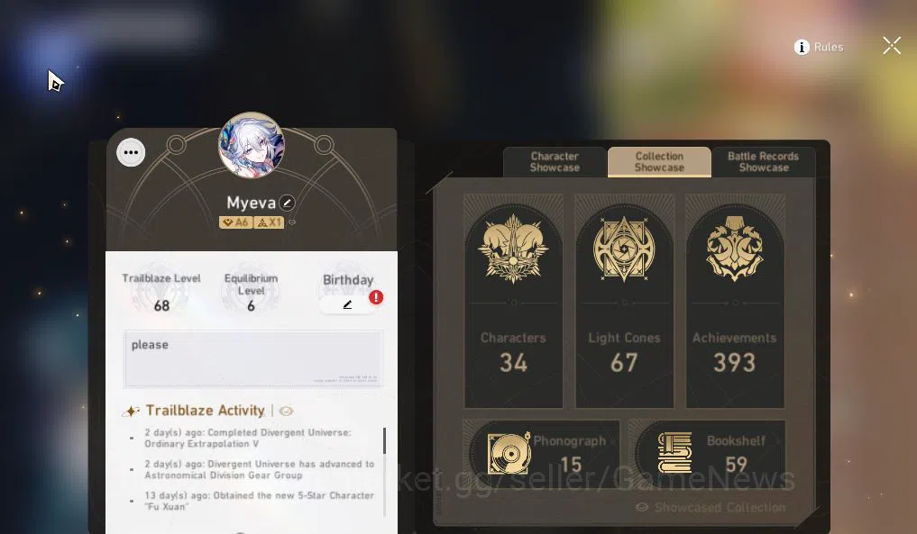 Honkai Star Rail Accounts Asia|TL 68|1,6K SJ|8 Limited|Fugue+Sign,Yao Guang, image 2