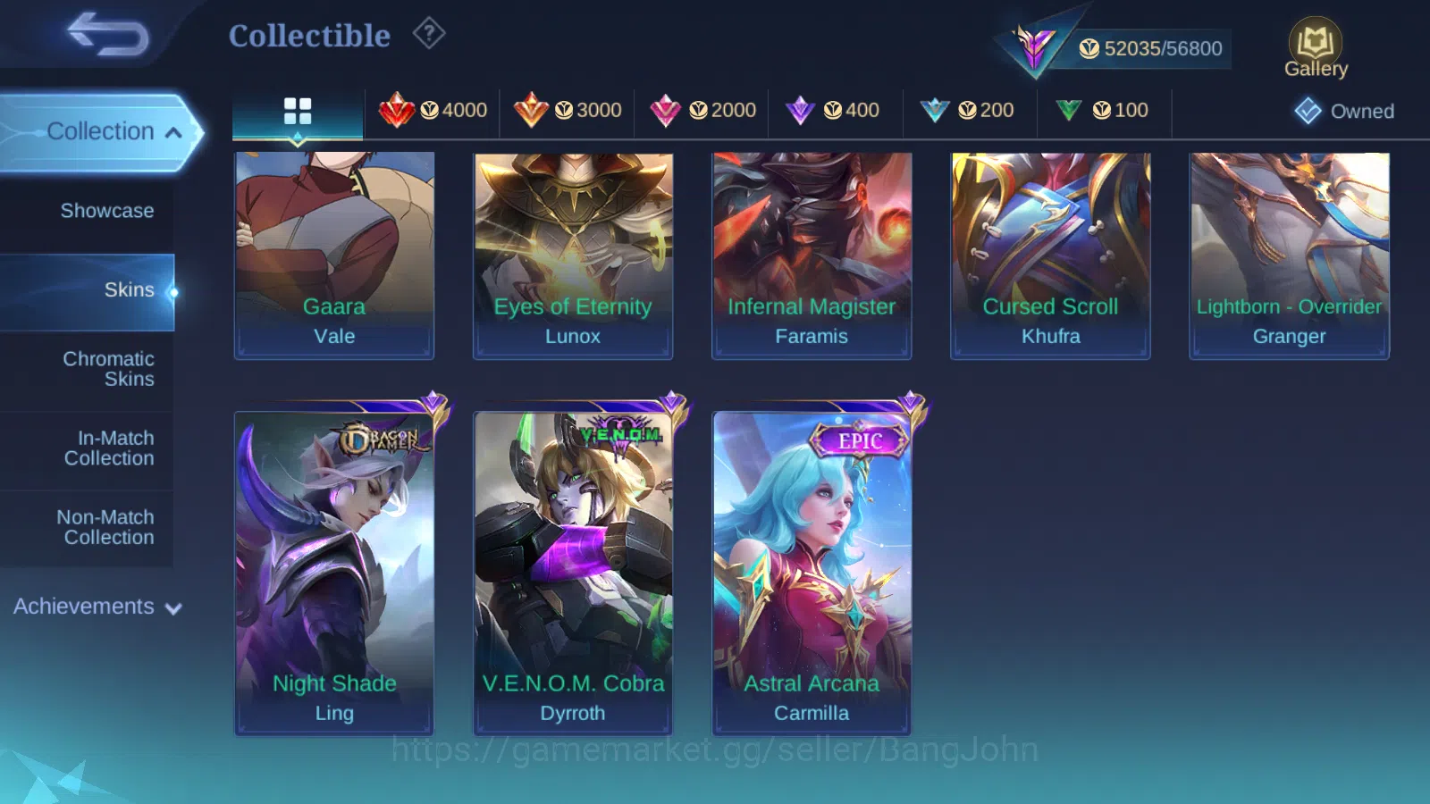 Mobile Legends: Bang Bang Accounts Hero 132|Skin 255|KOF Karina,CC Nata,Light Granger image 16